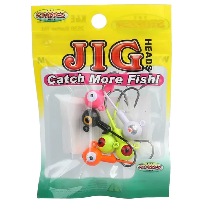 Stopper Lures 1/4th oz Solid Color Jig Head Assortment
