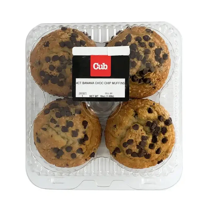 Store Brand Chocolate Chip 4Ct Banana Muffins