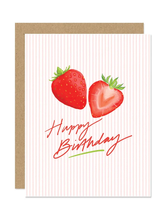 Strawberry Happy Birthday Card