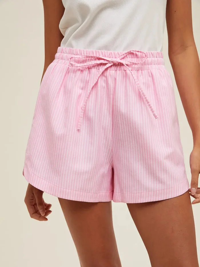 Striped Dolphin Hem Shorts