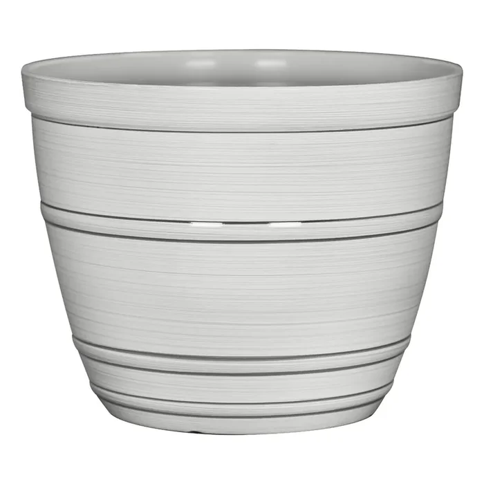 Style Selections 16.85-in W x 16.85-in L White Resin Indoor/Outdoor Planter
