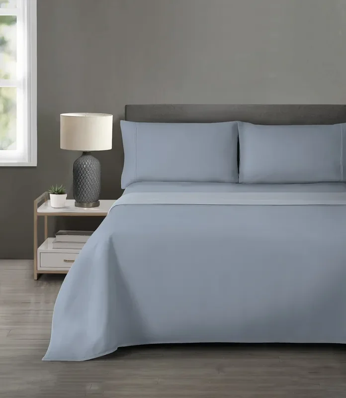 Style Selections Twin 165 -Thread Count Microfiber Blue 4 -Piece Bed Sheet Set