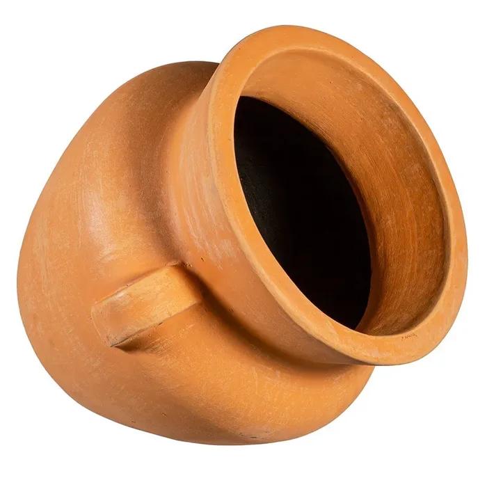 Style Selections Urn 16.0-in W x 16.0-in L Orange Clay Indoor/Outdoor Planter