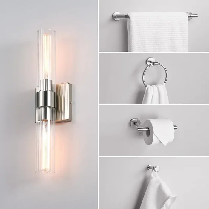 Style Selections Vanity Light Kit 17.5-in 2 -Light Brushed Nickel Modern/contemporary Vanity light