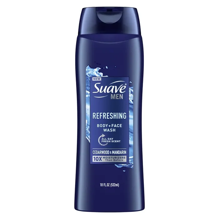 Suave Men Face & Body Wash, Refreshing, 18 oz