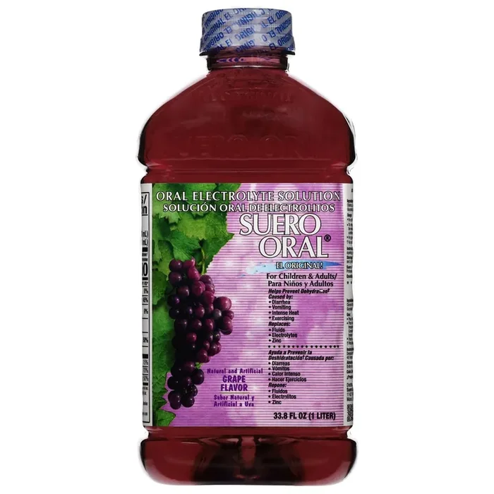 Suero Oral Grape Flavor Oral Electrolyte Solution 33.8 fl oz