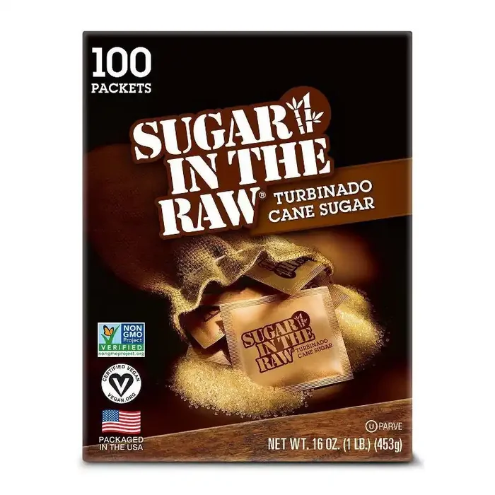 Sugar In The Raw Turbinado Cane Sugar Packets – 100ct/16oz