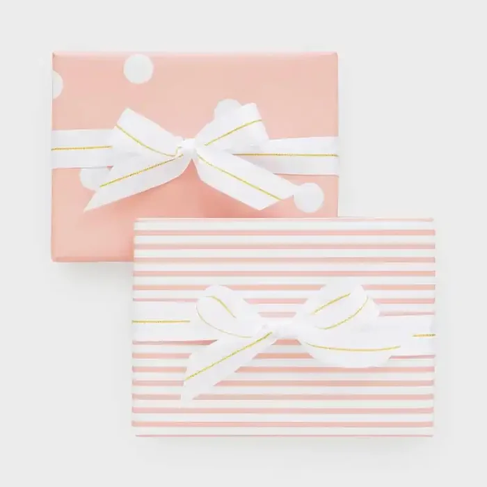 Sugar Paper + Target Christmas 2 Rose Pattern Gift Wrap Set Pink/White – Sugar Paper™ + Target