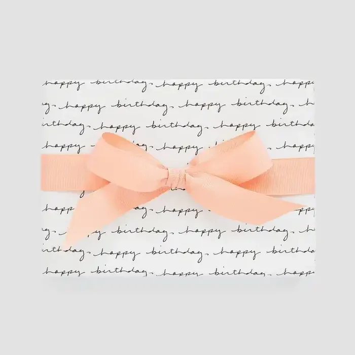 Sugar Paper + Target White/Black Happy Birthday Script Wrapping Paper – Sugar Paper™ + Target