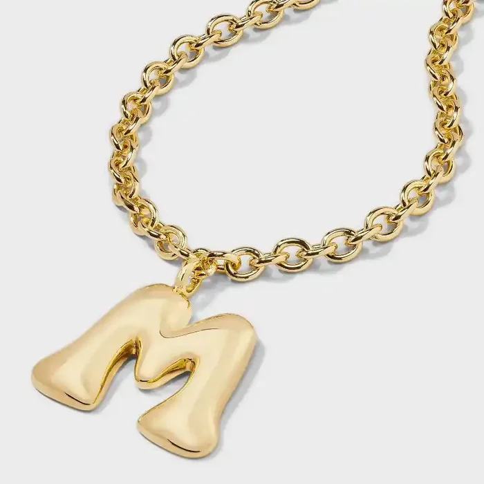 SUGARFIX by BaubleBar Bubble Initial Necklace – Gold M