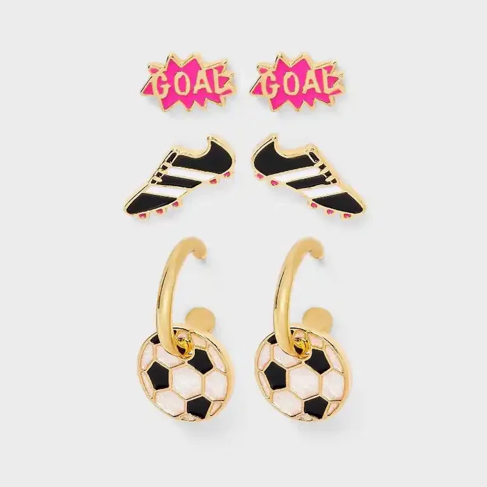 SUGARFIX by BaubleBar Just For Kicks Statement Earring Set 3pc – Gold