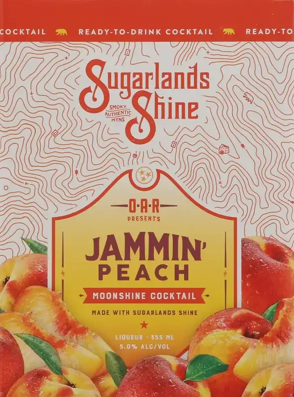 Sugarlands Shine Jammin Peach Moonshine Cocktails 4 – 12 oz Cans