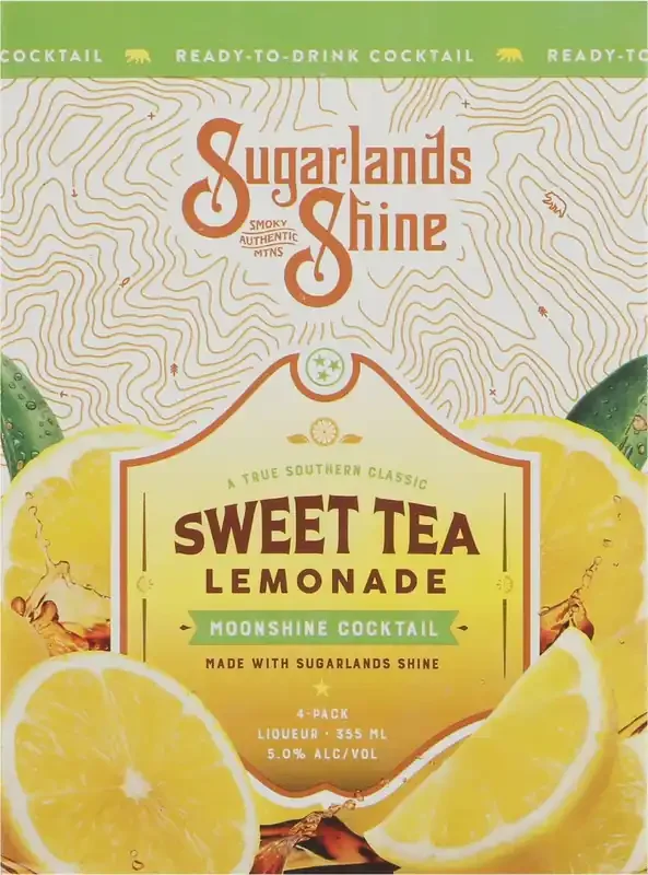 Sugarlands Shine Moonshine Cocktails, Sweet Tea Lemonade, 4Pk