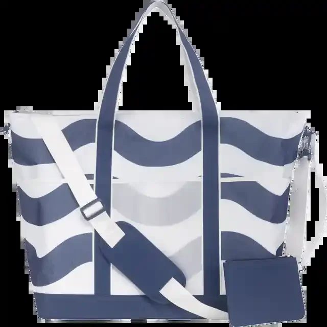 Sun & Sky Jumbo Striped Wave Bag, Navy