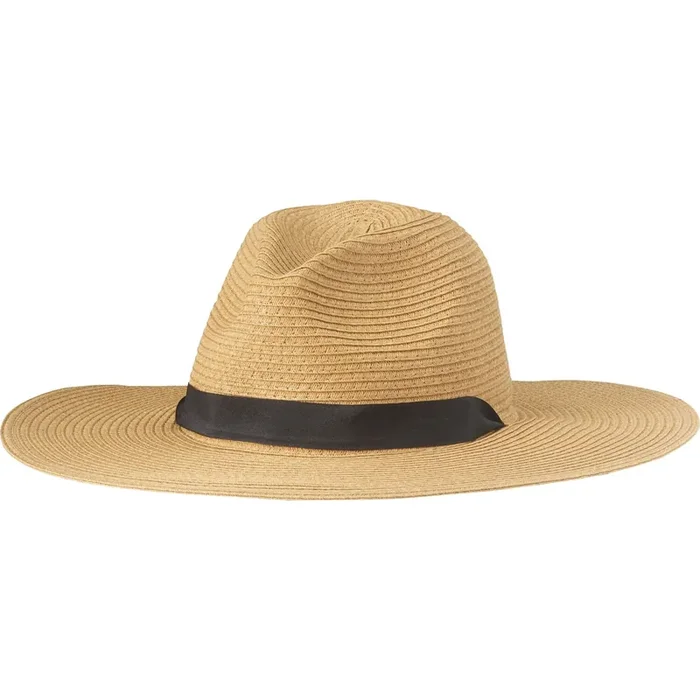 Sun & Sky Paper Straw Sun Hat With Grosgrain Fabric Chin Ties