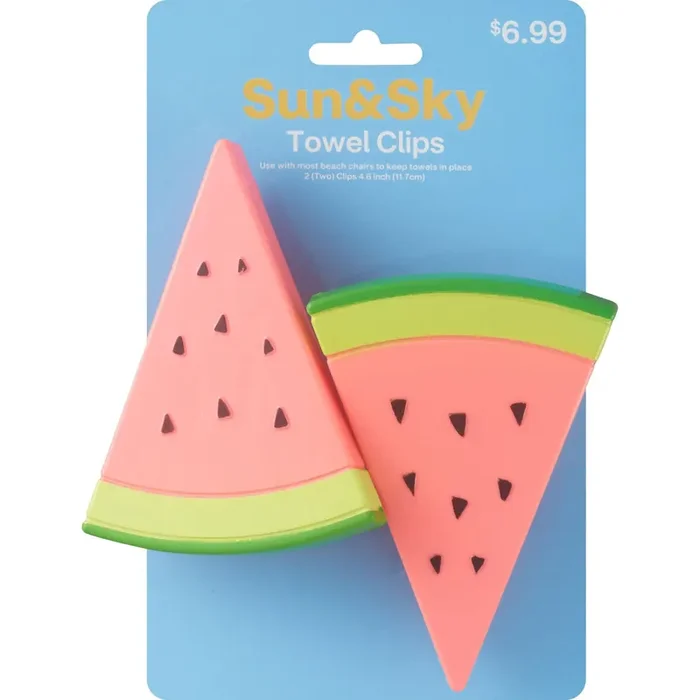 Sun & Sky Watermelon Towel Clips, 2 Ct