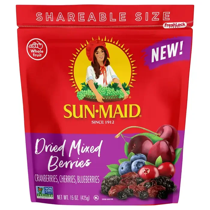 Sun-Maid Dried Mixed Berries 15oz Fresh-Lock® Zipper Stand-Up Bag