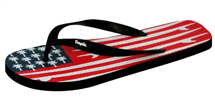 Sun Wave Sports Men‘s Rubber Zorries Surf Flag Flip Flops