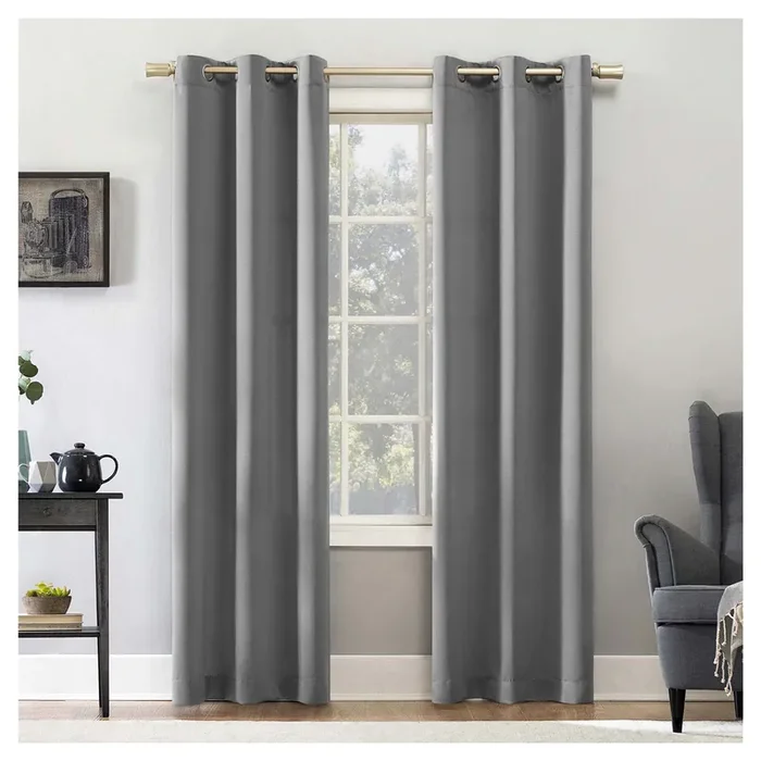 Sun Zero Walter Grommet Panel Pair Grey 74×84″