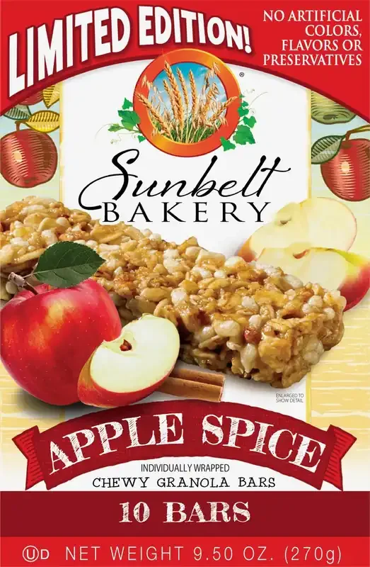 Sunbelt Bakery Chewy Apple Spice Granola Bars 10 10 ea Box