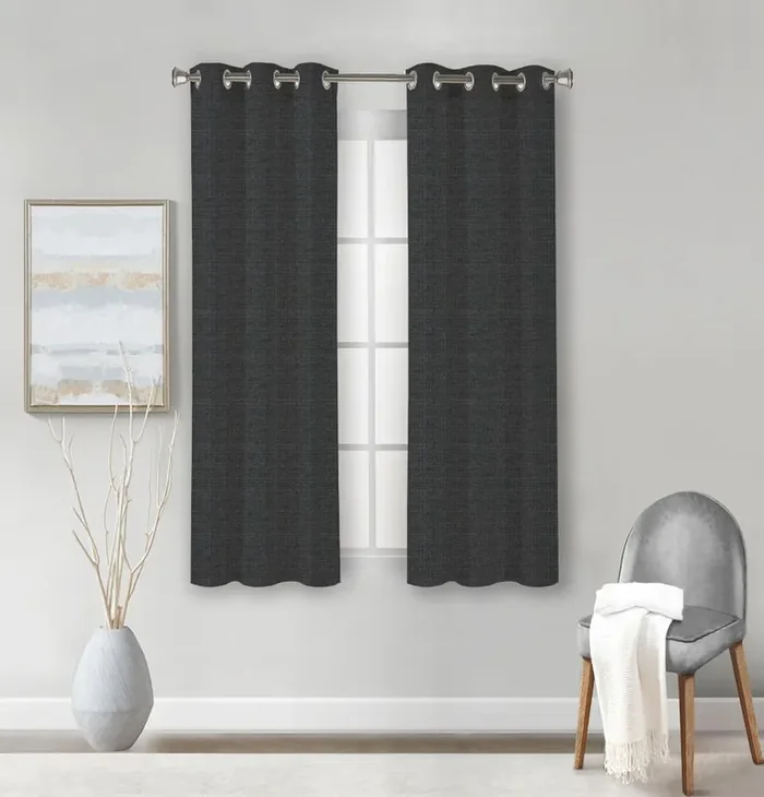 Sunblock Newberry Total Blackout Grommet Single Window Panel – Charcoal
