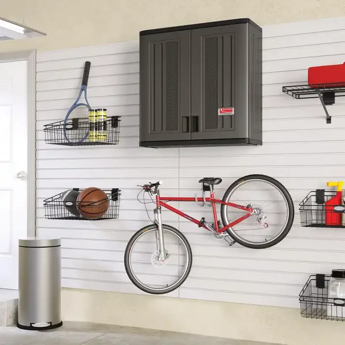 Suncast Commercial 30-in W x 30.25-in H x 12-in D Wall-mounted Plastic Garage Cabinet in Black