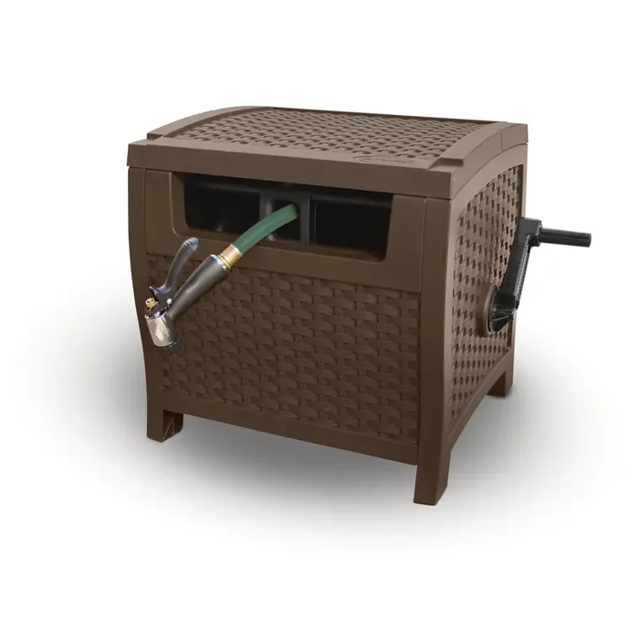 Suncast Resin Wicker Hose Hideaway – Brown – Suncast