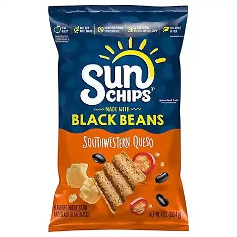 Sunchips Flavored Whole Grain And Black Beans Snacks Southwestern Queso – 7 OZ