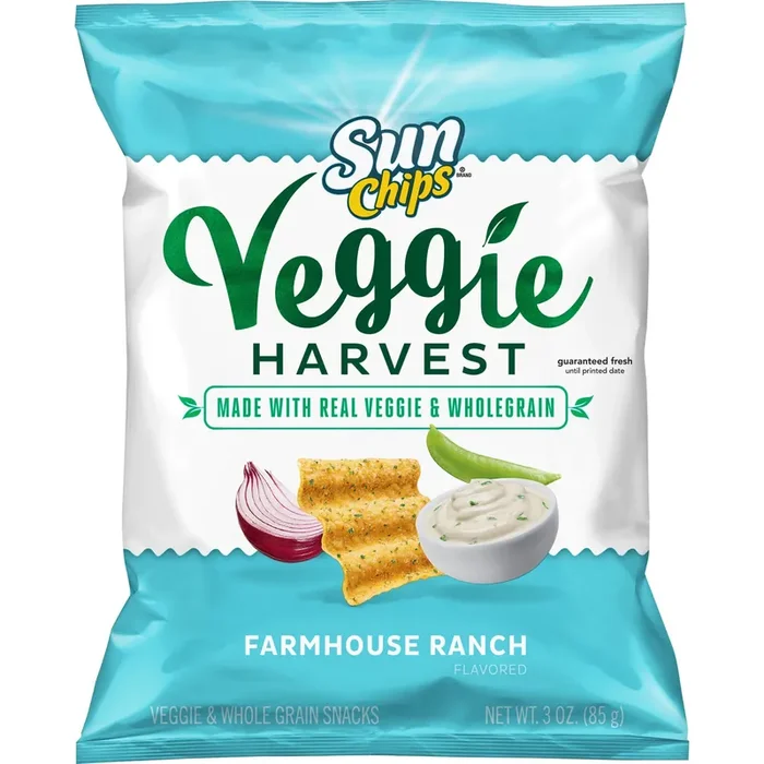 SunChips Veggie Harvest Whole Grain Snacks Veggie And Grain Farmhouse Ranch Flavored 3 Oz