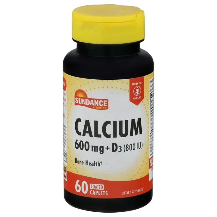 Sundance Vitamins 600 mg Calcium + D3 Coated Caplets 60 ea