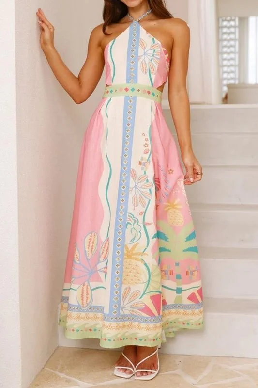 Sundayup Summer Halter Neck Dress