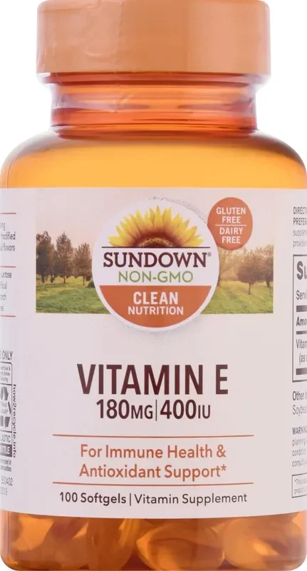 Sundown Non-GMO 180 mg Softgels Vitamin E 100 ea