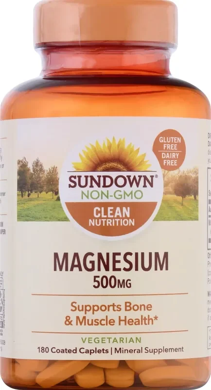 Sundown Non-GMO 500 mg Coated Caplets Magnesium 180 ea
