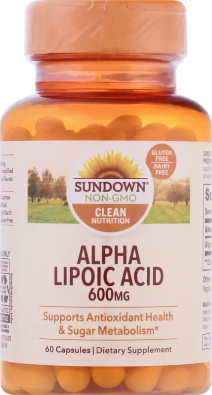 Sundown Non-GMO 600 mg Capsules Alpha Lipoic Acid 60 ea