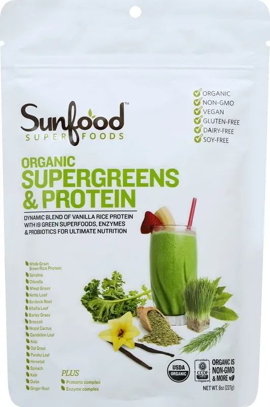 SunFood Superfoods Supergreens & Protein 8 oz