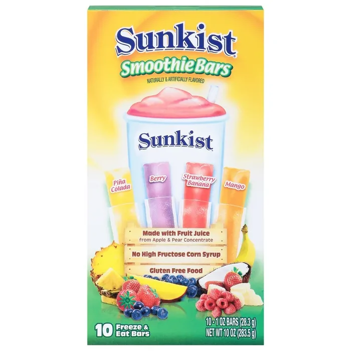 Sunkist Assorted Smoothie Bars 10 – 1 oz Each