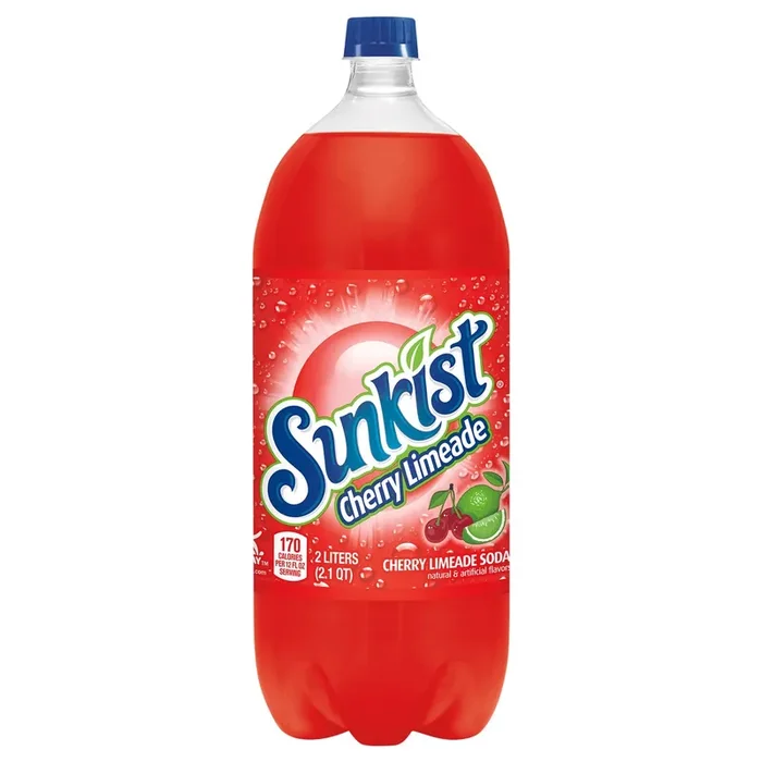 Sunkist Cherry Limeade Soda, 2 L bottle