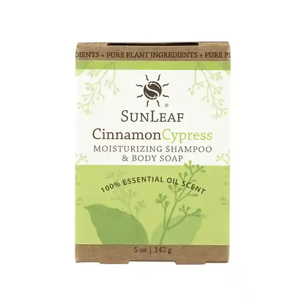 SunLeaf Naturals Cinnamon Cypress Moisturizing Shampoo And Body Soap Bar