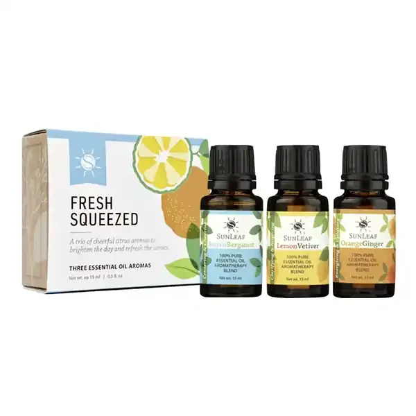 Sunleaf Naturals Fresh Squeezed Essential Oil Aroma Trio