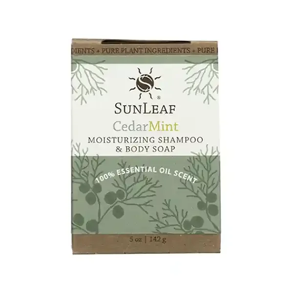 SunLeaf Naturals Sunleaf Cedar Mint Moisturizing Shampoo & Body Bar Soap