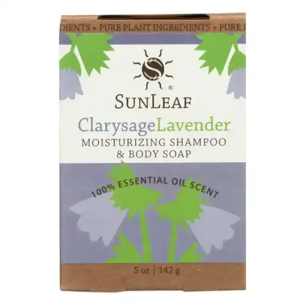 SunLeaf Naturals Sunleaf Clarysage & Lavender Moisturizing Shampoo & Body Bar Soap