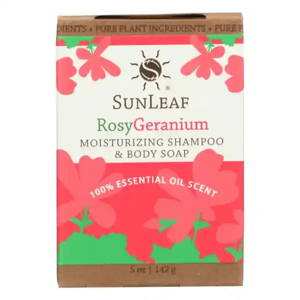 SunLeaf Naturals Sunleaf Rosy Geranium Moisturizing Shampoo & Body Bar Soap