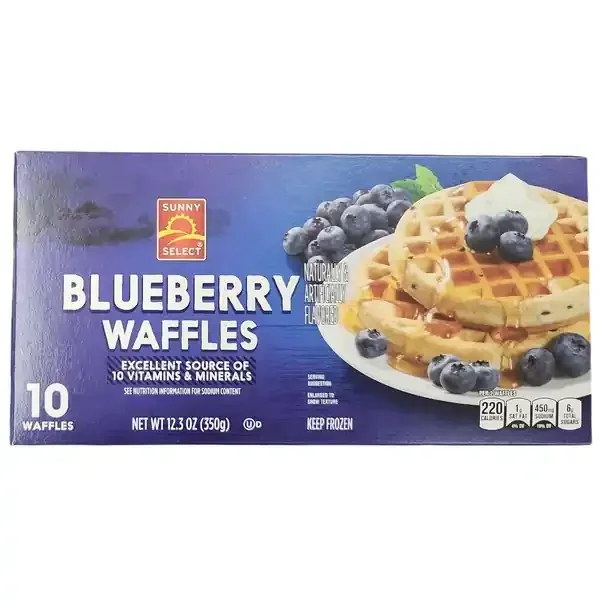 Sunny Select, Frozen Waffles Blueberry 12.3oz