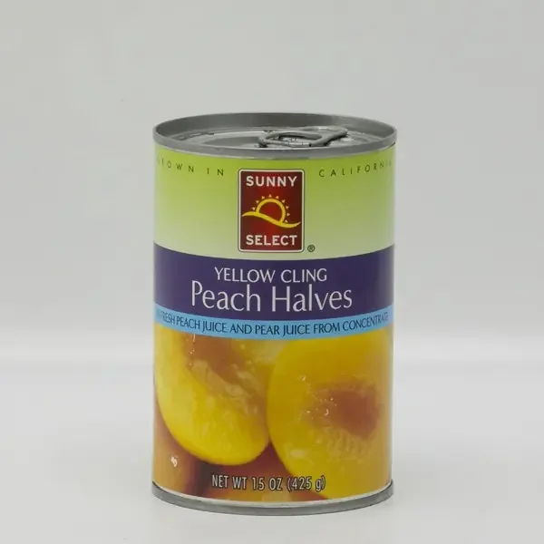 Sunny Select Yellow Cling Peach Halves in 100% Juice 15 oz