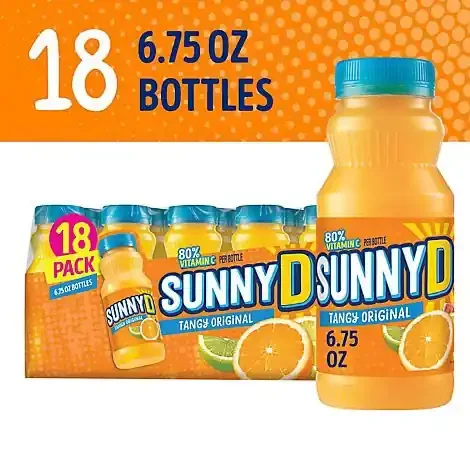 Sunnyd Tangy Original Orange Juice Drink Bottles- 121.50 fl oz