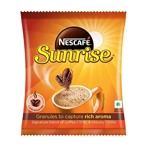 Sunrise Instant Coffee Powder by Nescafe Rich Aroma for the perfect start to your day Coffee Chicory-Mix 45 gram/50 gram Pouch