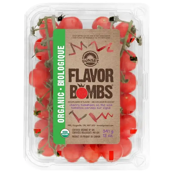 SUNSET Fresh Organic Flavor Bombs Tomatoes On The Vine – 12oz