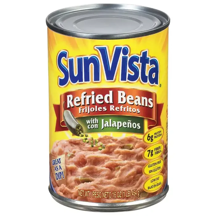 SunVista Refried Beans with Jalapenos 16 oz