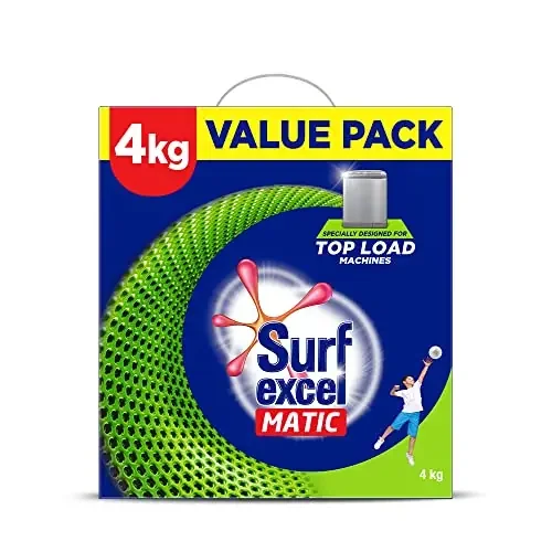 Surf Excel Matic Powder Top Load, 4Kg (3+1Kg), Pack of 1