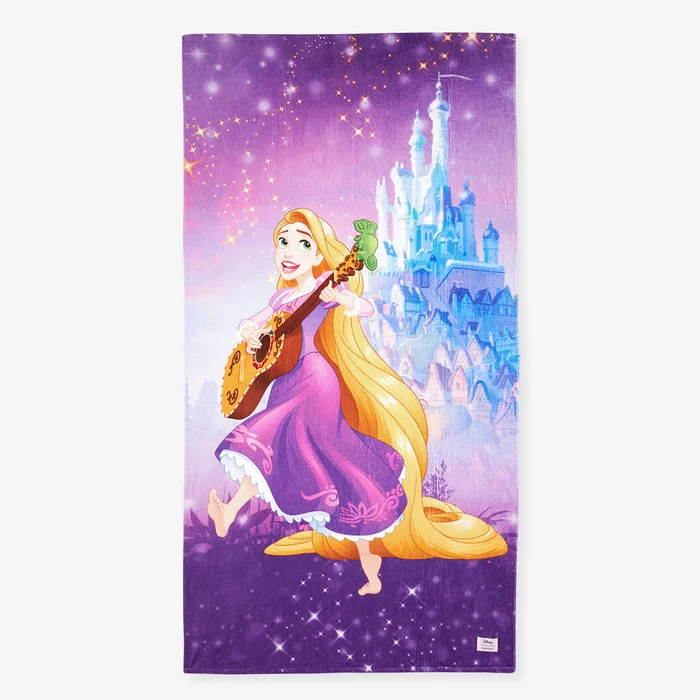 Tangled Purple Beach Towel | Disney Rapunzel Sparkle